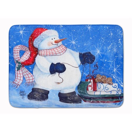 Carolines Treasures My Friends Can Ride Too Snowman Machine Washable Memory Foam Mat PJC1081RUG